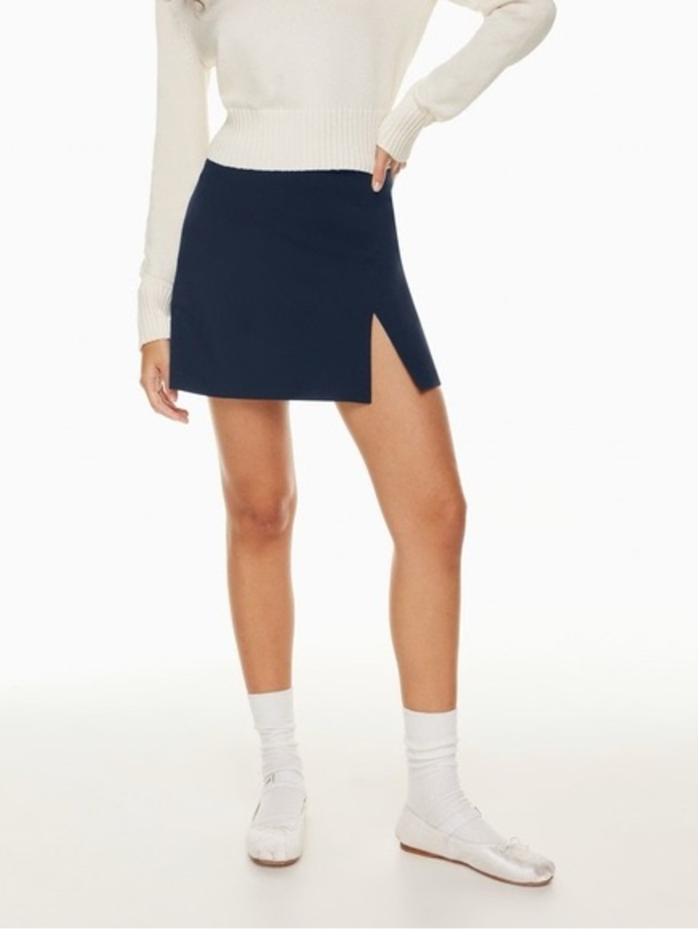 Aritiza Sunday Best Vibrant Blue Slit Skirt